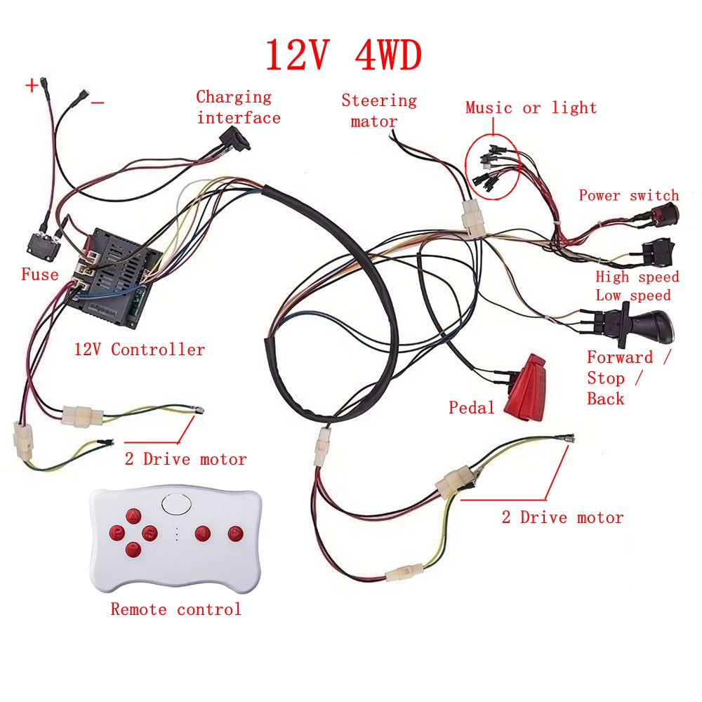 Diy Kit Elektronik - Dziecko elektryczny samochód DIY zmodyfikowany przewód