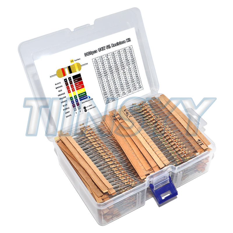 Resistor Kit 1 4W - Zestaw rezystorów węglowych 3120 sztuk, 156