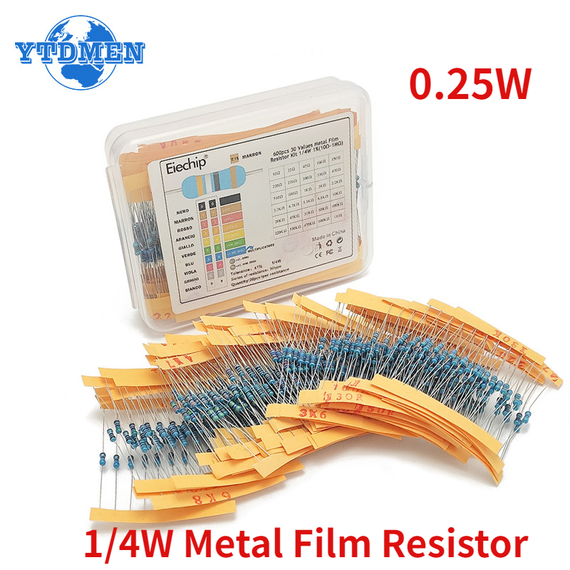 Resistor Kit 1 4W - 300-600 SZTUK 1/4W Zestaw rezystorów z