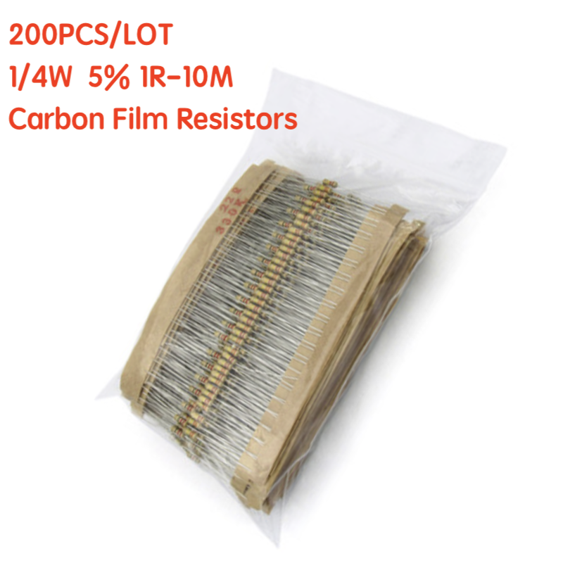 200PCS 1/4W Rezystory węglowe  – Resistor Kit 1 4W recenzja i cena