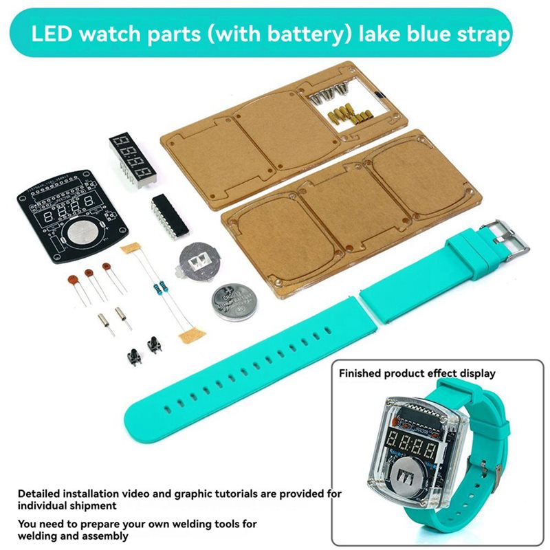 2x Zestaw DIY Zegarek LED Elek – Diy Electronics Project Kit recenzja i cena