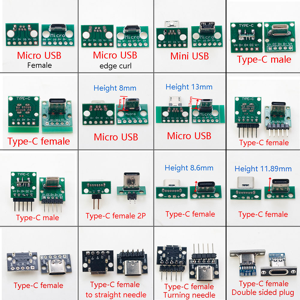 Mikro Mini USB Typ C 2Pin USB  – Male Female Header Pin recenzja i cena