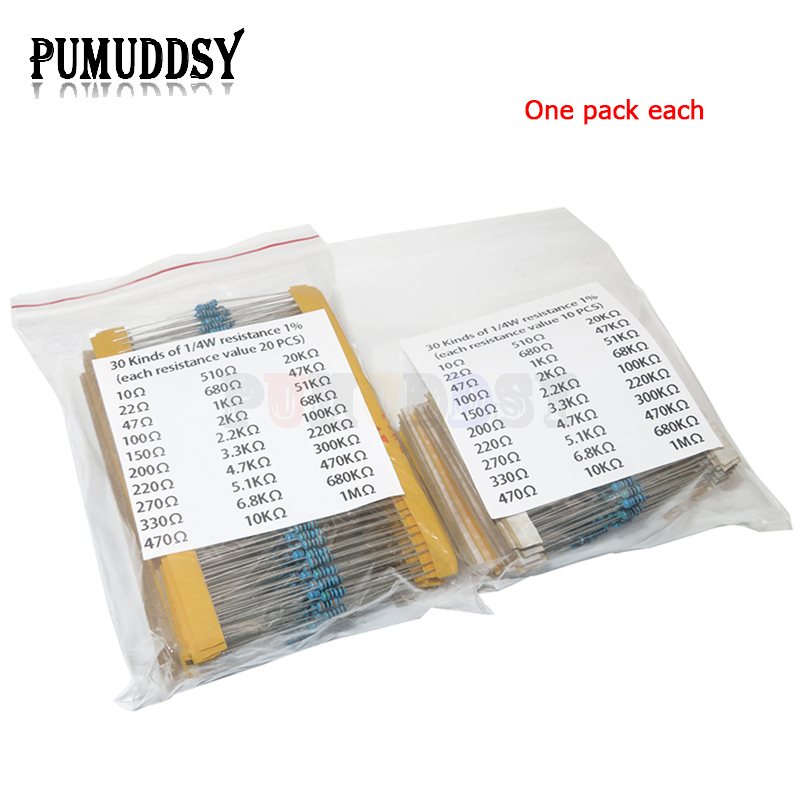 600 sztuk/zestaw 30 rodzajów 1 – Resistor Kit 1 4W recenzja i cena