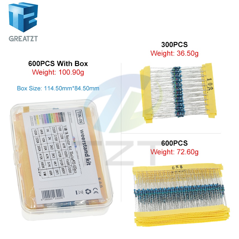 GREATZT 600 sztuk/zestaw 30 ro – Resistor Kit 1 4W recenzja i cena