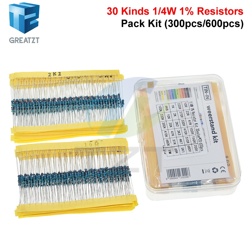 GREATZT 600 sztuk/zestaw 30 ro – Resistor Kit 1 4W recenzja i cena