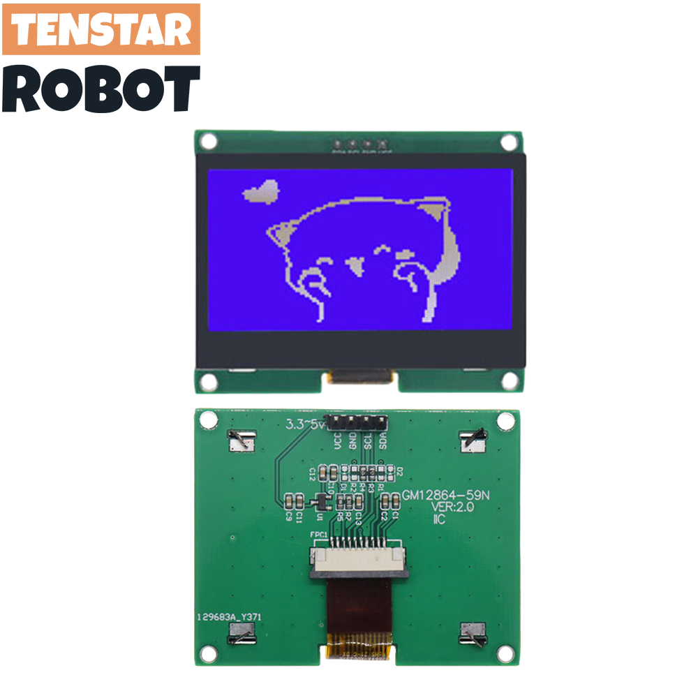 TENSTAR 12864-59N IIC 4P moduł – I2C Lcd Display recenzja i cena
