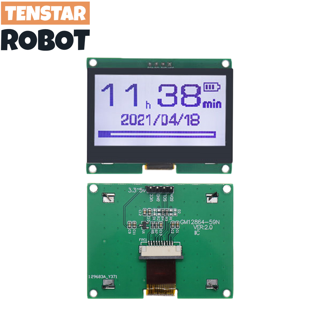 TENSTAR 12864-59N IIC 4P moduł – I2C Lcd Display recenzja i cena