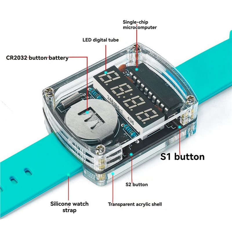 2x Zestaw DIY Zegarek LED Elek – Diy Electronics Project Kit recenzja i cena